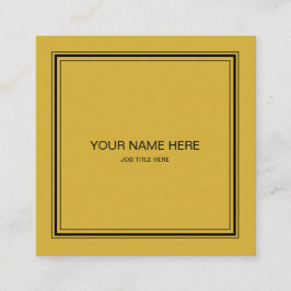 Sleek Black and Gold Square Business Card Quadratische Visitenkarte