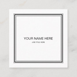 Sleek Black and White Square Business Card Quadratische Visitenkarte