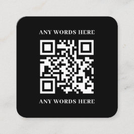 Sleek Black Custom QR Code mit Logo Quadratische Visitenkarte