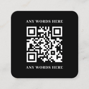 Sleek Black Custom QR Code mit Logo Quadratische Visitenkarte