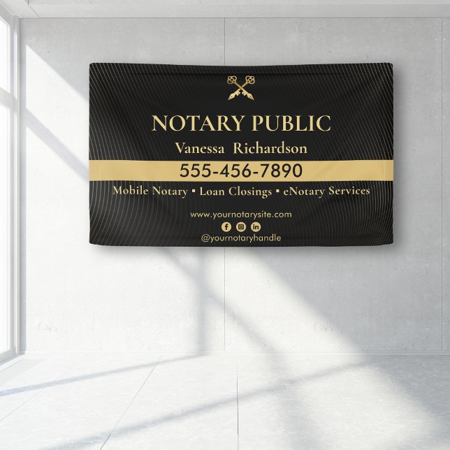 Sleek Black & Gold Notar Business Marketing Event Banner (Von Creator hochgeladen)