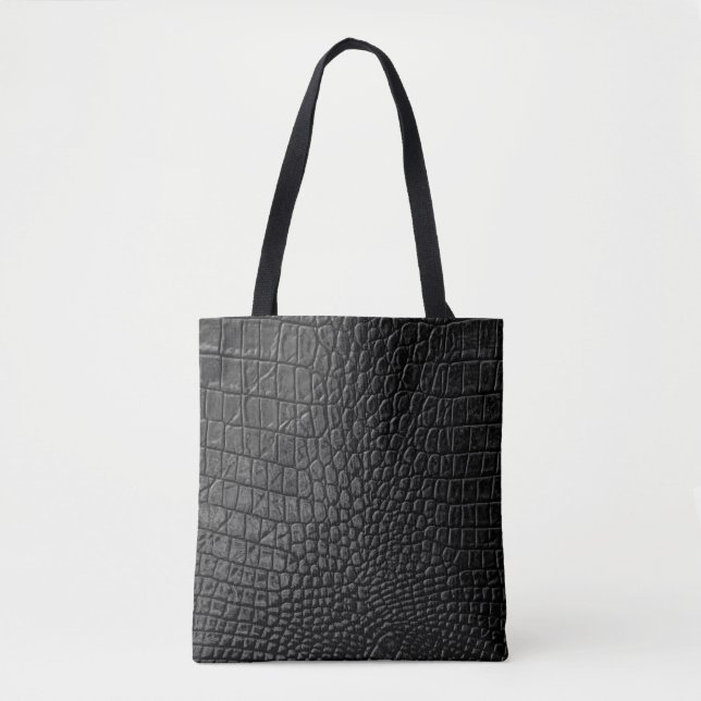 Sleek Black: Leather Texture Elegance Tasche (Vorderseite)