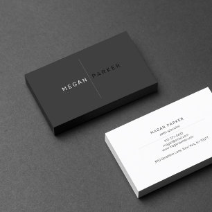 Sleek Black Minimalistisch Beruflich Unternehmer Visitenkarte