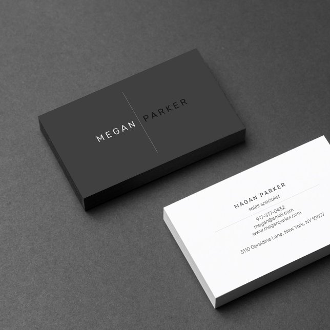 Sleek Black Minimalistisch Beruflich | Unternehmer Visitenkarte (Von Creator hochgeladen)