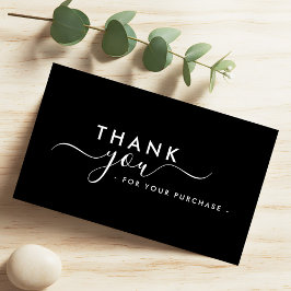 Sleek Black Modern Business Thank You Visitenkarte
