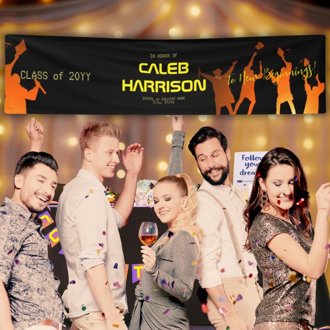 Sleek Black Modern Tech Abschluss Banner (Von Creator hochgeladen)