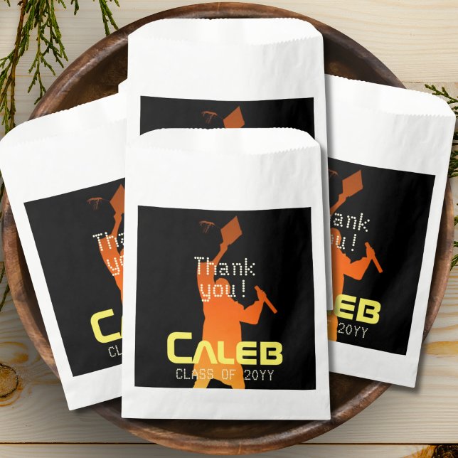 Sleek Black Modern Tech Abschluss Geschenktütchen (Von Creator hochgeladen)