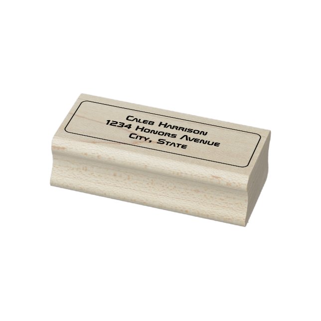 Sleek Black Modern Tech Abschluss Gummistempel (Stempel)