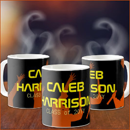 Sleek Black Modern Tech Abschluss Kaffeetasse