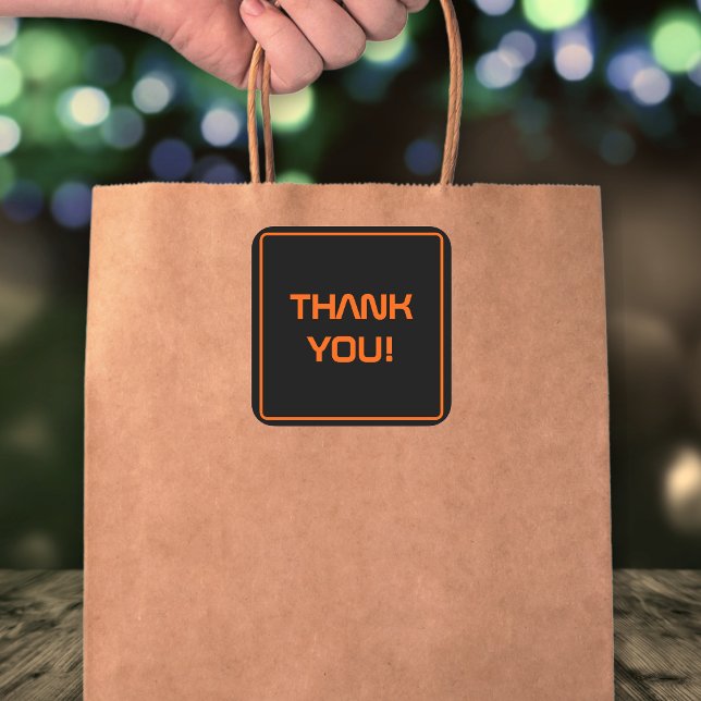 Sleek Black Modern Tech Abschluss Quadratischer Aufkleber (Von Creator hochgeladen)