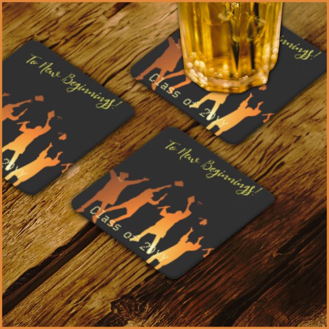 Sleek Black Modern Tech Abschluss Rechteckiger Pappuntersetzer (Von Creator hochgeladen)