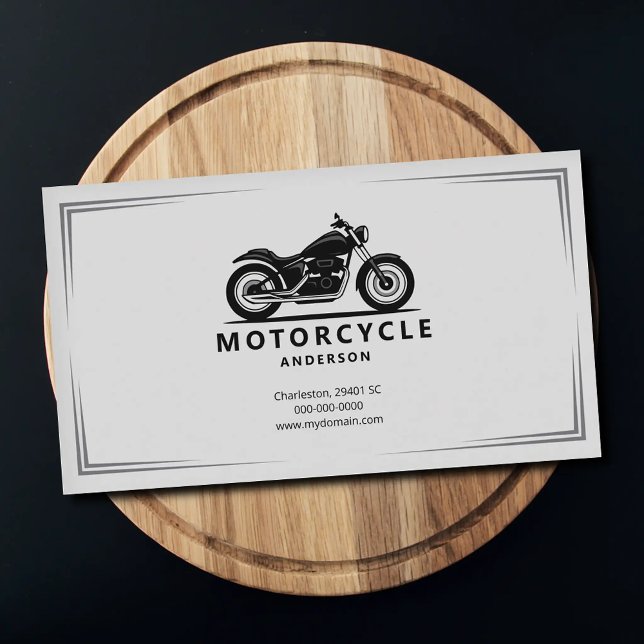Sleek Black Motorcycle Silhouette Visitenkarte (Sleek Black Motorcycle Silhouette Business Card)