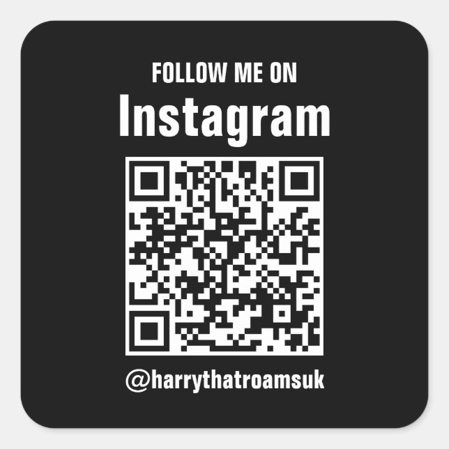 Sleek Black QR Code Business-Logo | Moderne Profit Quadratischer Aufkleber (Vorderseite)