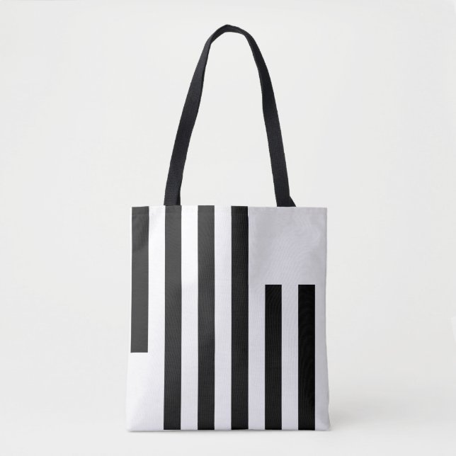Sleek Black & White Custom Totbeutel Tasche (Vorderseite)