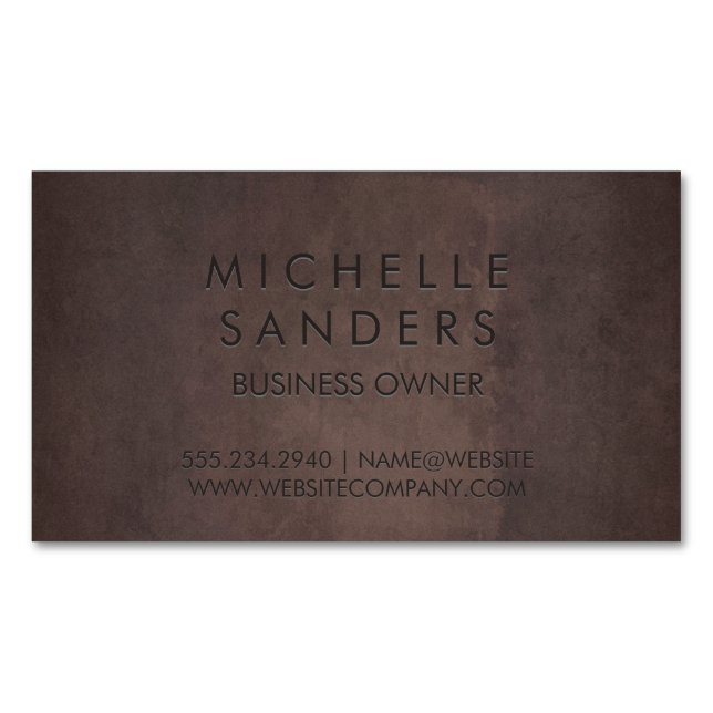 Sleek Brown Texture | Einfache Hintergründe Magnetische Visitenkarte (Vorderseite)