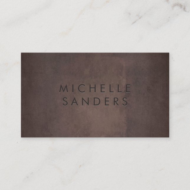 Sleek Brown Texture | Einfache Hintergründe Visitenkarte (Vorderseite)