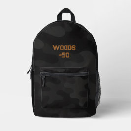 Sleek Camo Deep Black Dark Charcoal | Anpassbar Bedruckter Rucksack