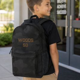 Sleek Camo Deep Black Dark Charcoal | Anpassbar Bedruckter Rucksack