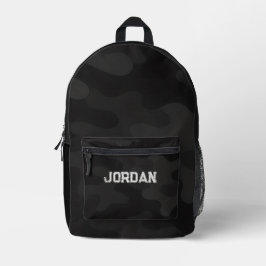 Sleek Camo Deep Black Dark Charcoal | Anpassbar Bedruckter Rucksack