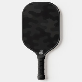 Sleek Camo Deep Black Dark Charcoal Tones Modern  Pickleball Schläger