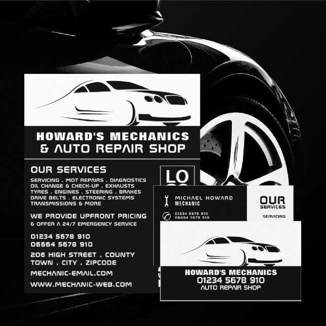Sleek Car Logo Auto Mechanik & Reparatur Werbung Flyer (Von Creator hochgeladen)