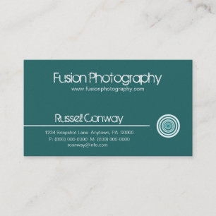 Sleek Circle Business Card, Aquamarin Visitenkarte