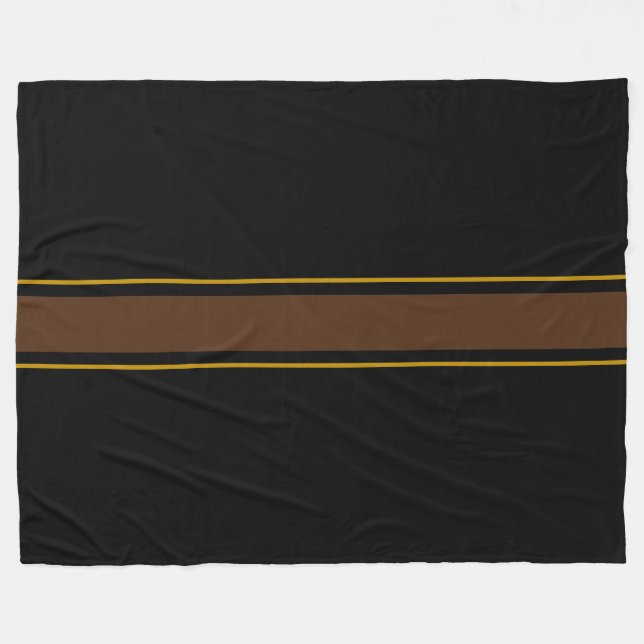 Sleek Cocoa Brown Racing Streifen schwarzer Hinter Fleecedecke (Vorderseite (Horizontal))