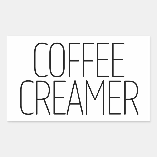 Sleek Coffee Creamer Rechteckiger Aufkleber (Vorderseite)