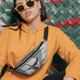 Sleek Customizable Logo/Domain/QR Code Grau/Silber Bauchtasche