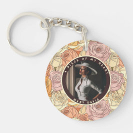 Sleek Dad Fathers Day Gifts Custom Photo Rose Schlüsselanhänger