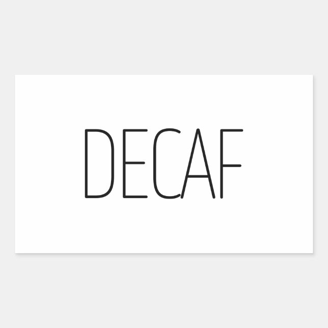 Sleek Decaf-Kaffee Rechteckiger Aufkleber (Vorderseite)