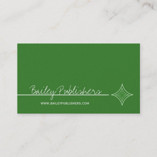 Sleek Diamond Business Card, Kelly Green Visitenkarte (Vorderseite)