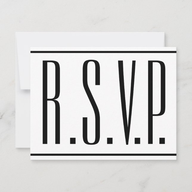 Sleek, Elegant, Event "R.S.V.P." Carte (Devant)
