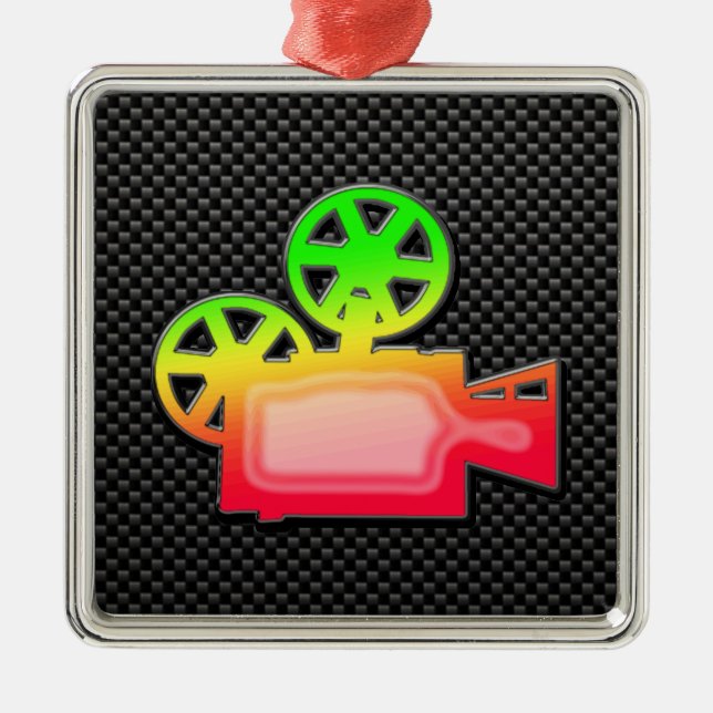 Sleek-Filmkamera Silbernes Ornament (Vorne)