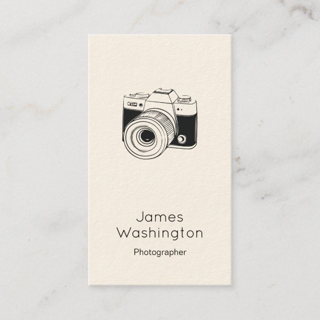 Sleek Flat Style Fotoshop Business Card Visitenkarte (Vorderseite)