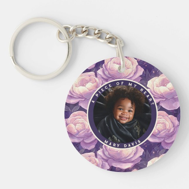 Sleek Gifts For Couples Rose Floral Schlüsselanhänger (Vorderseite)
