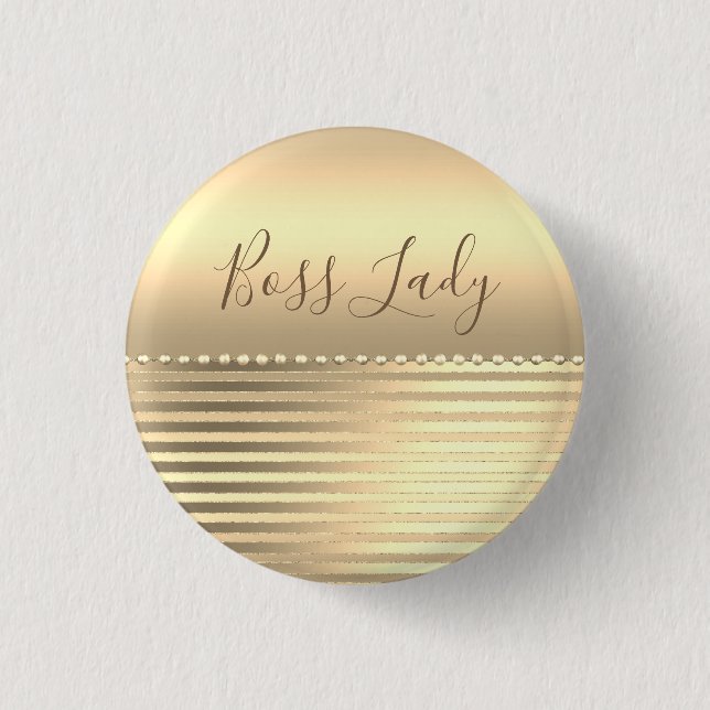 Sleek Gold Boss Lady Button (Vorderseite)