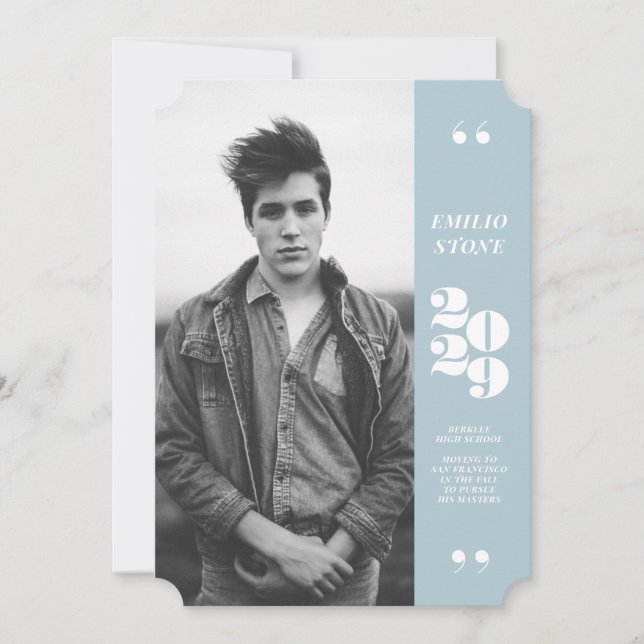 Sleek Grad Abschluss Ankündigung (Vorderseite)