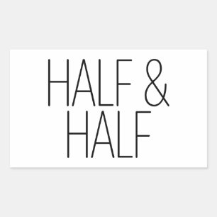 Sleek Half & Half Rechteckiger Aufkleber
