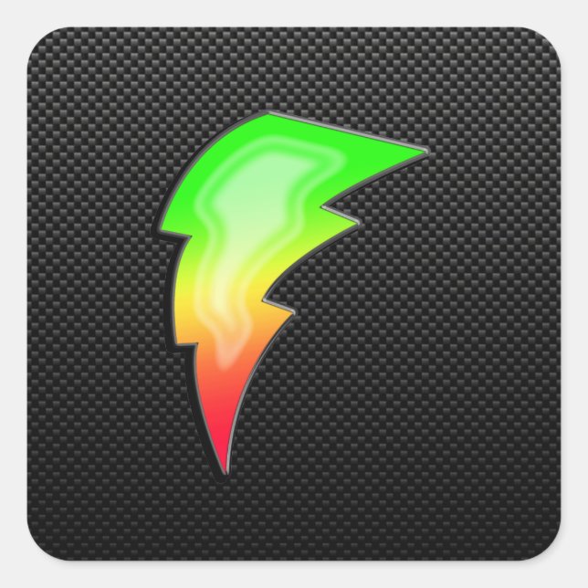 Sleek Lightning Bolt Quadratischer Aufkleber (Vorderseite)