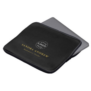 Sleek-Logo-Notebook-Sieb mit Namen und Titel Laptopschutzhülle