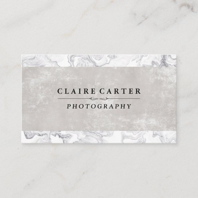 Sleek Luxury Marble | Textur Visitenkarte (Vorderseite)