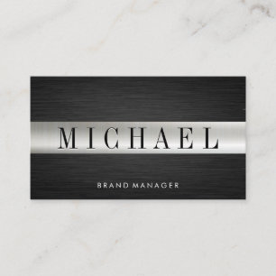 Sleek Metallic   Dunkle Metallstruktur Visitenkarte
