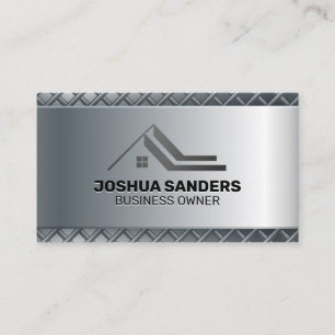 Sleek Metallic Real Anwesen Logo   Metallic Visitenkarte