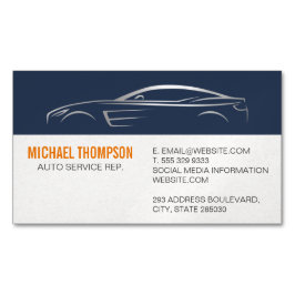 Sleek Metallic Sports Car Illustration Magnetische Visitenkarte
