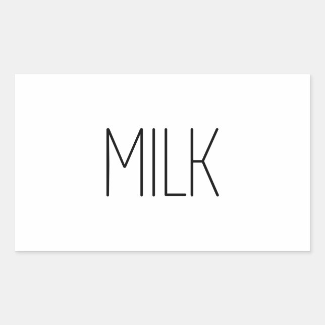Sleek Milch Rechteckiger Aufkleber (Vorderseite)