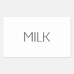 Sleek Milch Rechteckiger Aufkleber