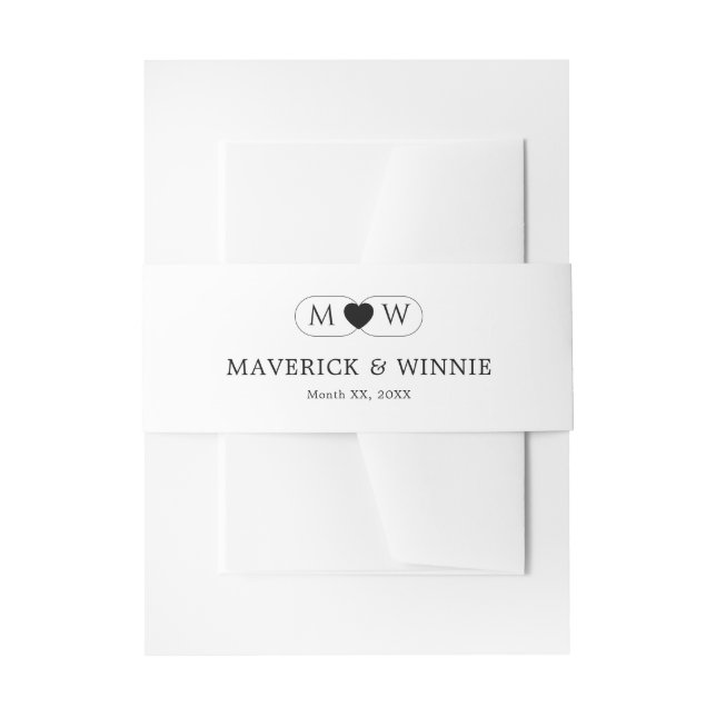 Sleek Minimalist Modern Wedding Einladungsbanderole (Vorderseite Beispiel)