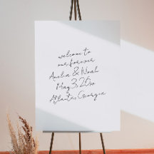 Sleek Minimalistisch Hand Writing Wedding Willkomm