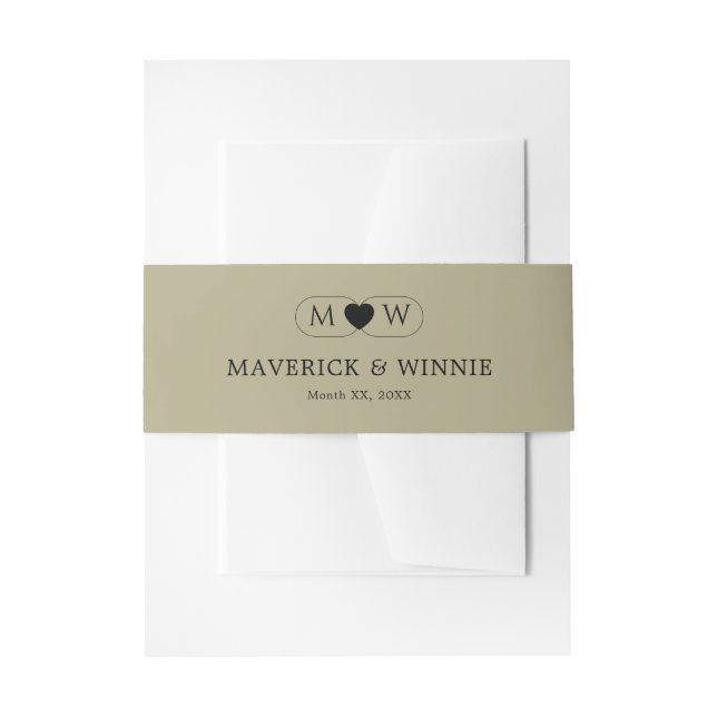 Sleek Minimalistisch Modern Wedding Sage Green Einladungsbanderole (Vorderseite Beispiel)